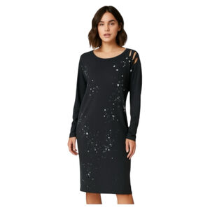 SOCIALITE - knit cotton jersey distressed tie dye dress athlesure Sz XS stretchy